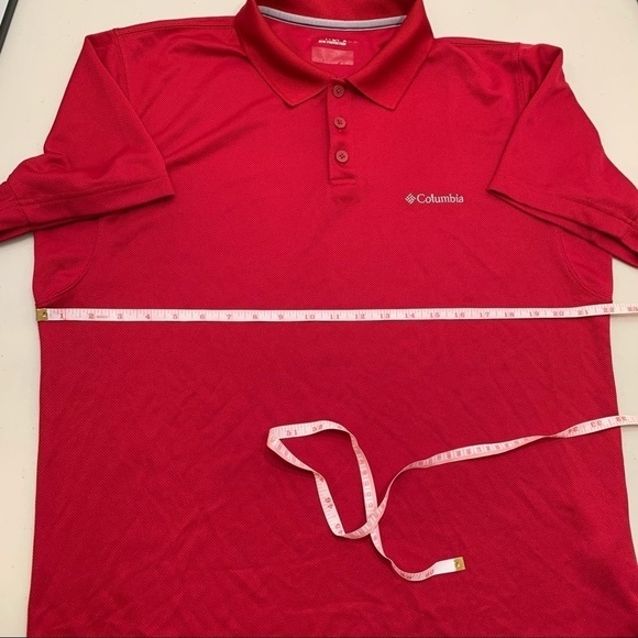 Columbia Shirt Adult Size Large Red Golf Polo Omni-Shade Sun Protection Men - Picture 5 of 7